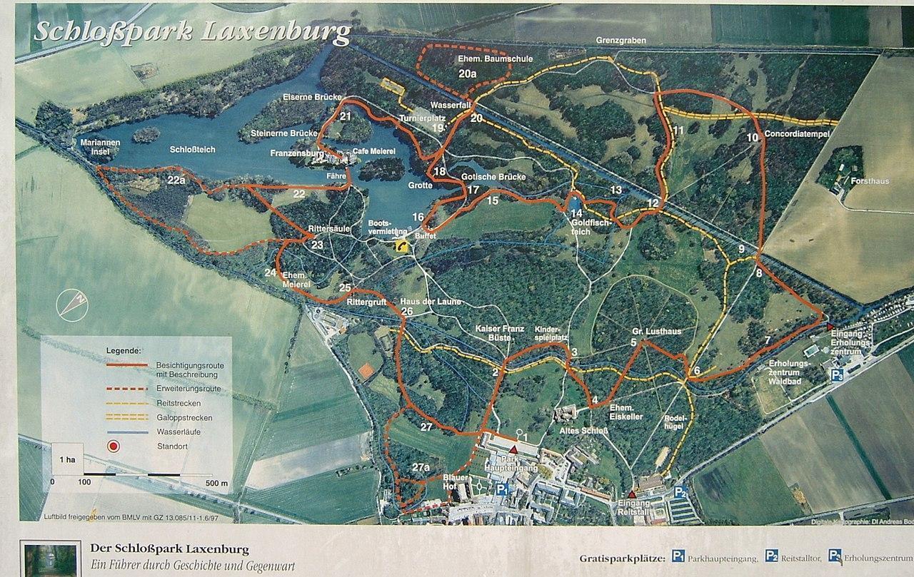 Карта парка Лаксенбург