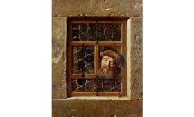 Старик, выглядывающий из окна, Самуэль ван Хугстратен